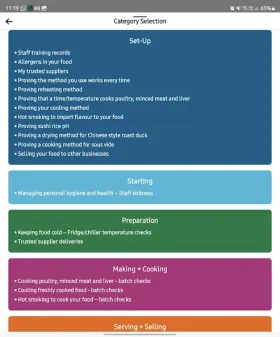 FCP Mate food-safety task list